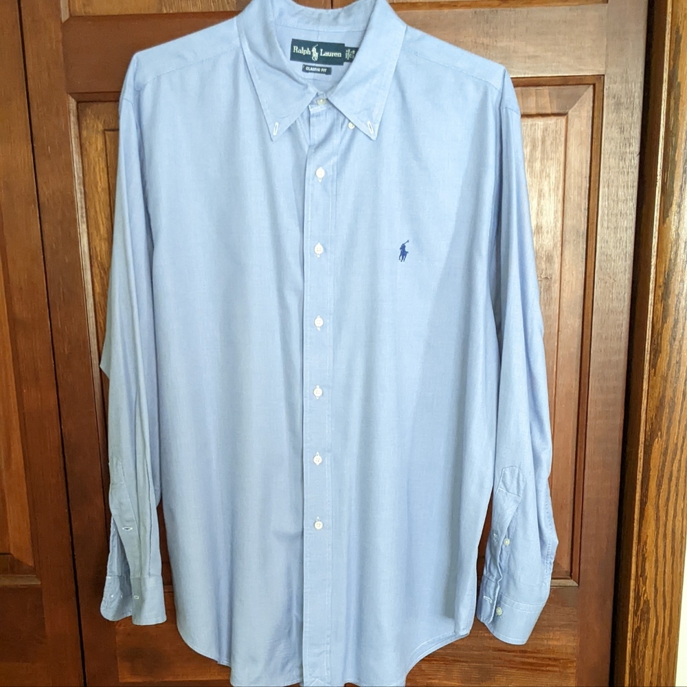 Button Down Dress Shirt. Polo by Ralph Lauren. 17 1/2  34 35.